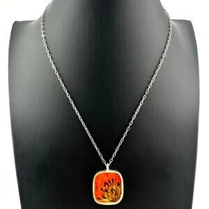 Shari Dixon November Birth Month Flower Mums 925 Chain Pendant 18" Necklace